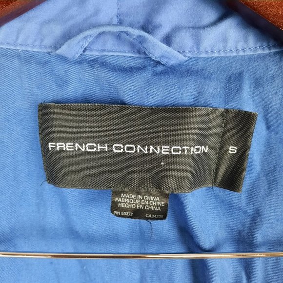 French Connection Jacket Mens Small Blue Shoulder Straps 6 Pockets - Picture 5 of 8